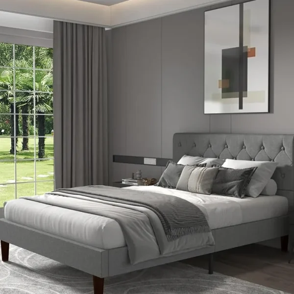 Versaj Bračni Krevet 216X164X108 cm - Sivi