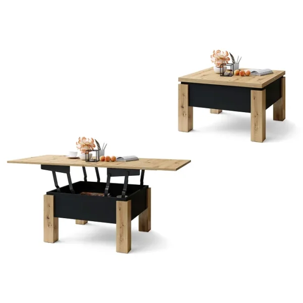 Multifunkcionalni Sto Oslo Hrast-Crni