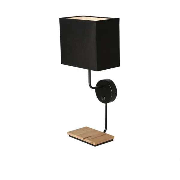 Keto Zidna Lampa sa Prekidačem Crna 1x40W E14