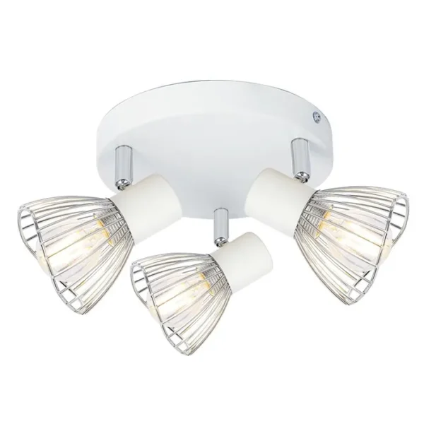 Fly Plafonska Lampa Bela Hrom 1 3x40W E14