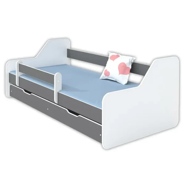 Krevet Sa Fiokom I Dušekom160X80 Dione Sivi