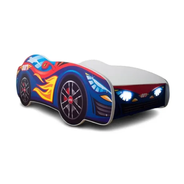 Dečiji Krevet 160X80Cm (Trkacki Auto) Red Blue Car - Led
