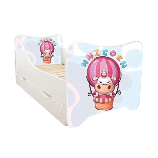 ABC Beds Dečiji Krevet sa Fiokom 160X80 cm Magična Kravica u Balonu