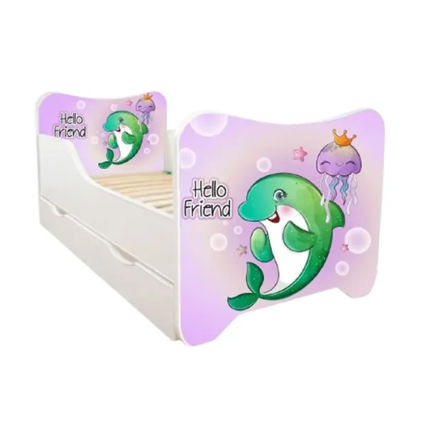 ABC Beds Dečiji Krevet sa Fiokom 160X80 cm Delfin i Meduza