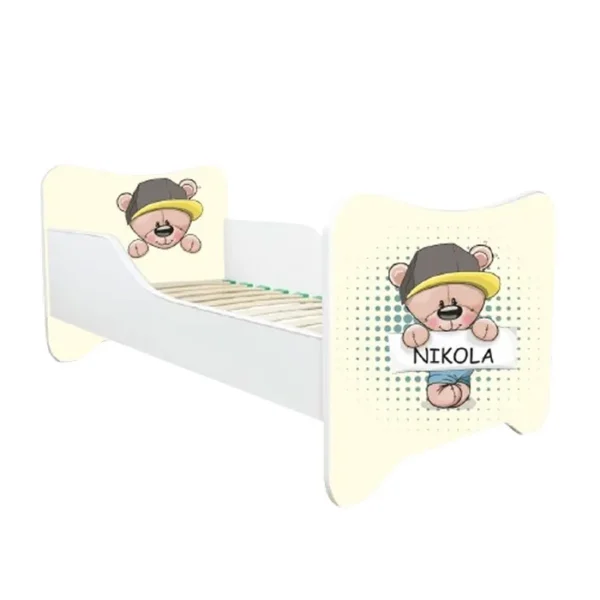 ABC Beds Dečiji Krevet 160X80 cm Meda Žuti sa Imenom Vašeg Deteta