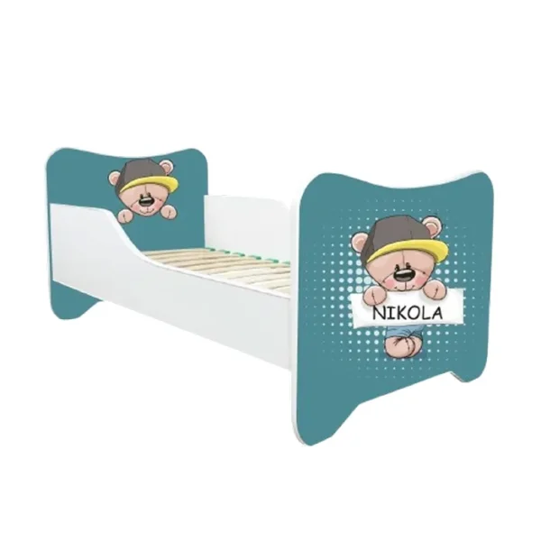ABC Beds Dečiji Krevet 160X80 cm Meda Plavi sa Imenom Vašeg Deteta