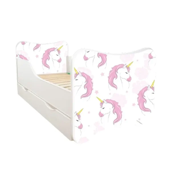 ABC Beds Dečiji Krevet sa Fiokom 160X80 cm Mini Roze Jednorog