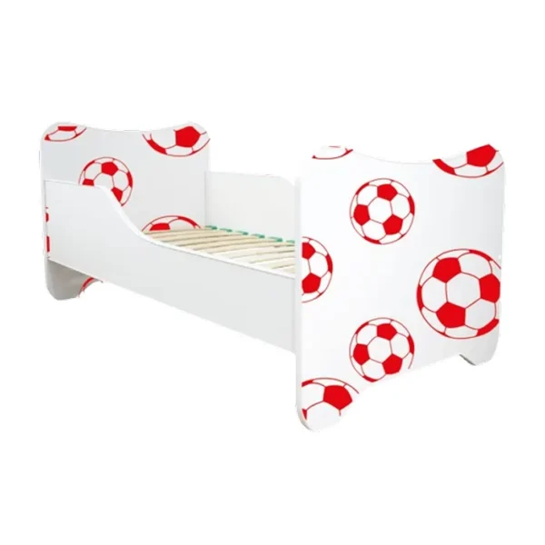 ABC Beds Dečiji Krevet sa Fiokom 160X80 cm Fudbal Crveno Beli