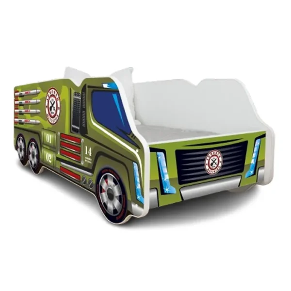 Dečiji Krevet za Dečake 140X70Cm Truck Army