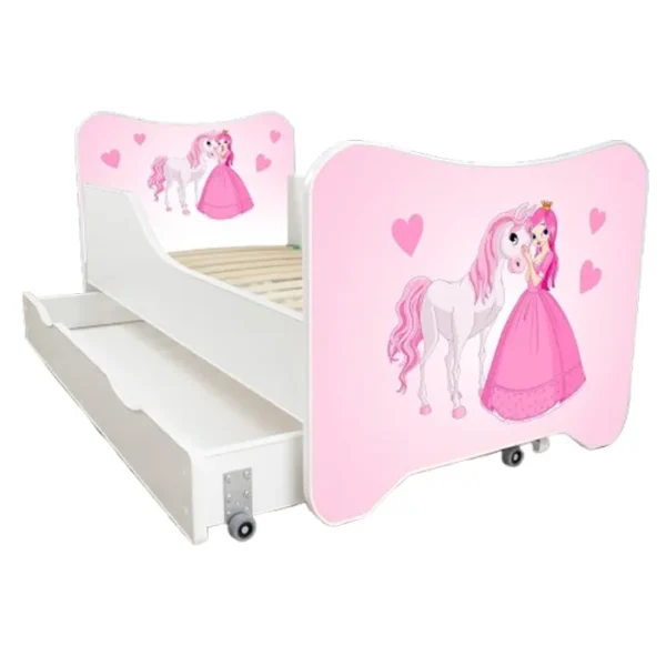 Dečiji Krevet za Devojčice 160X80Cm Happy Kitty + Fioka Princess And Horse