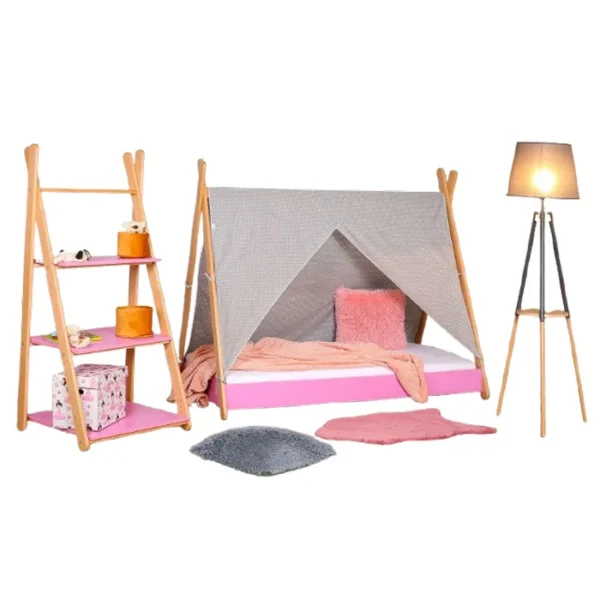 Krevet Sa Nadstresnicom I Dušekom160X80 Tipi Roze