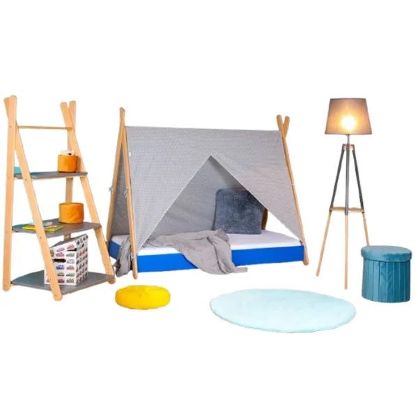 Krevet Sa Nadstresnicom I Dušekom160X80 Tipi Svetlo Plavi