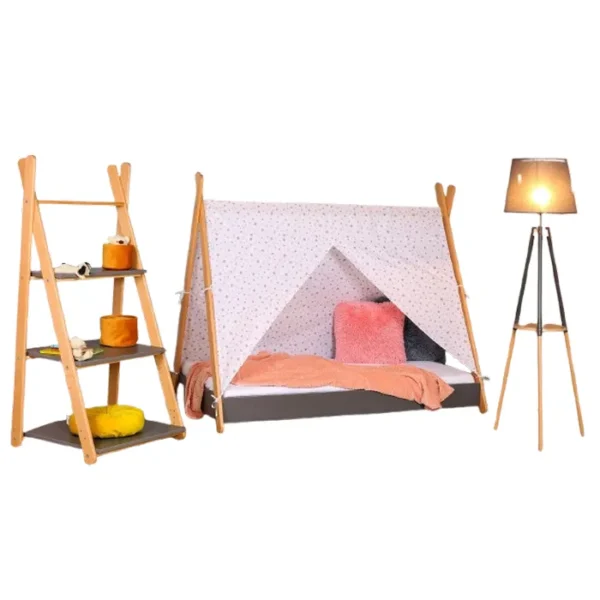 Krevet Sa Nadstresnicom I Dušekom180X80 Tipi Sivi